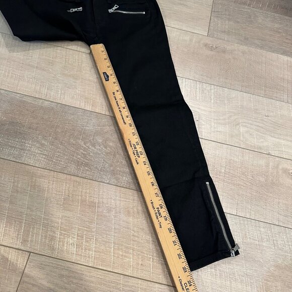 LOFT WOMENS SIZE 0/25 PETITE BLACK JEANS ZIPPER ACCENTS NEW - Picture 3 of 9
